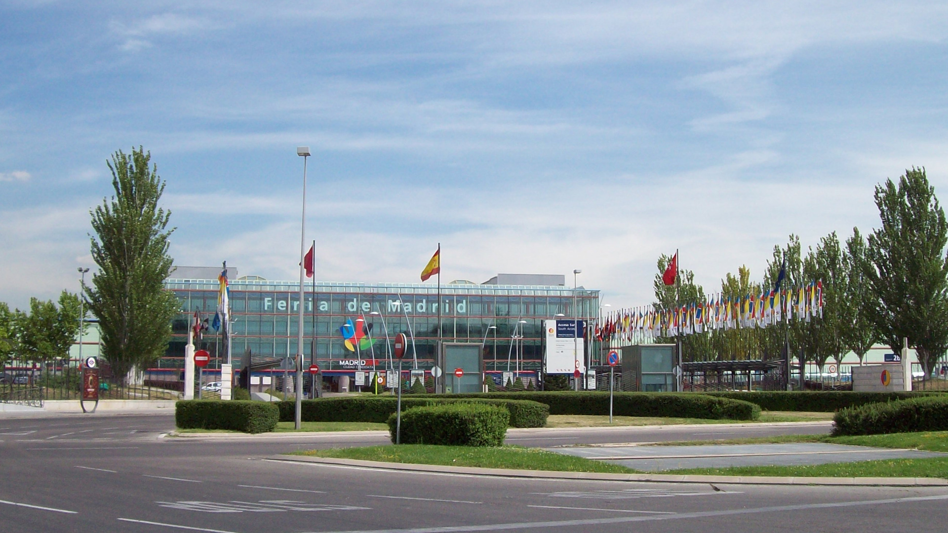 Entrance to IFEMA (the Trade Fair Institution of Madrid, Spain) installations in Campo de las Naciones (Barajas district).